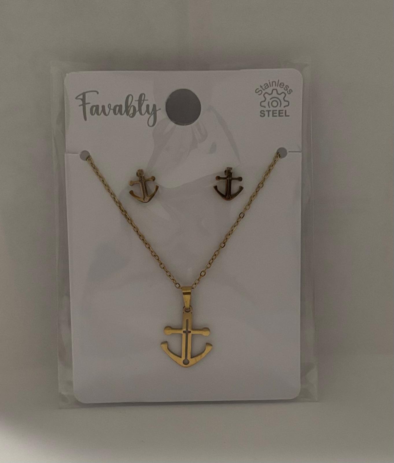 COLLANA SEGNO ANCORA CON ORECCHINI